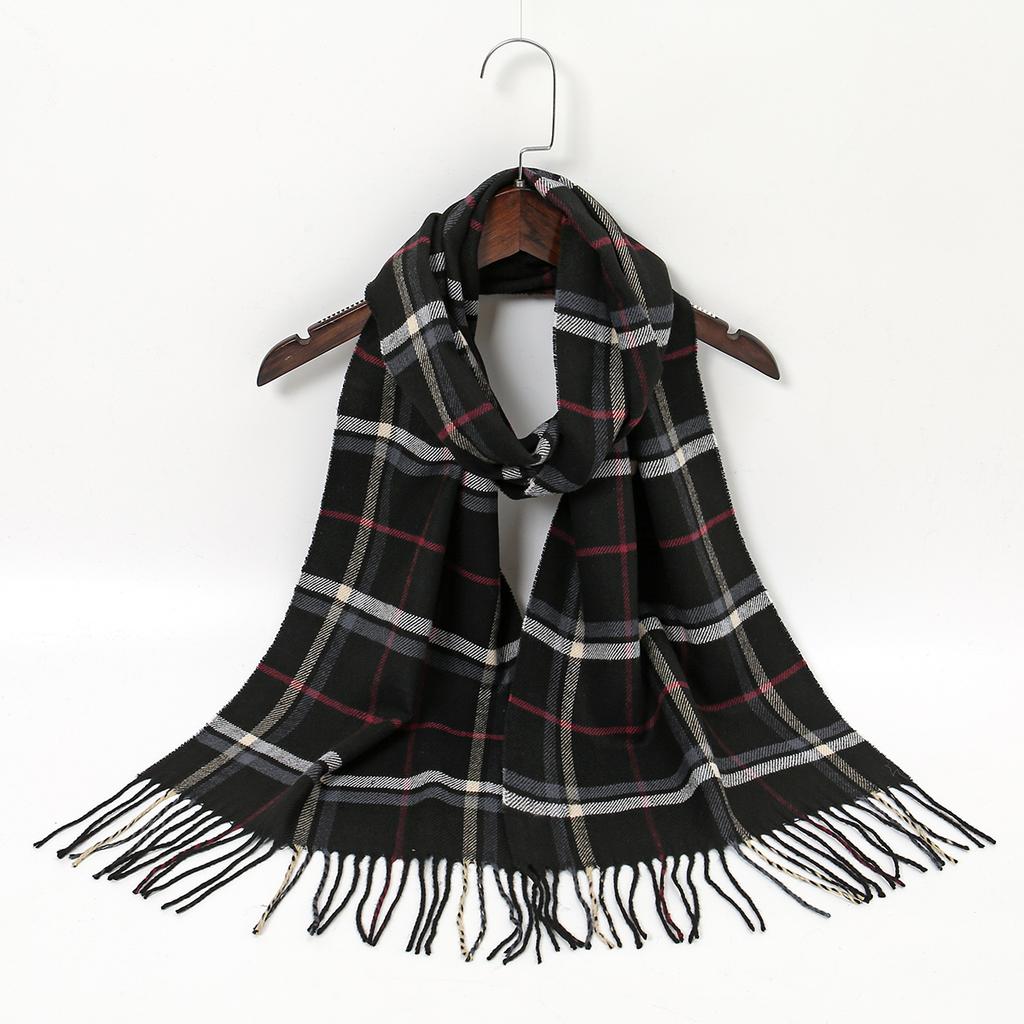 Luxury Brand Women Cashmere Scarves Lady Winter Warm Soft Pashmina Shawls Wraps Female Plaid Knitted Long Scarf For Women