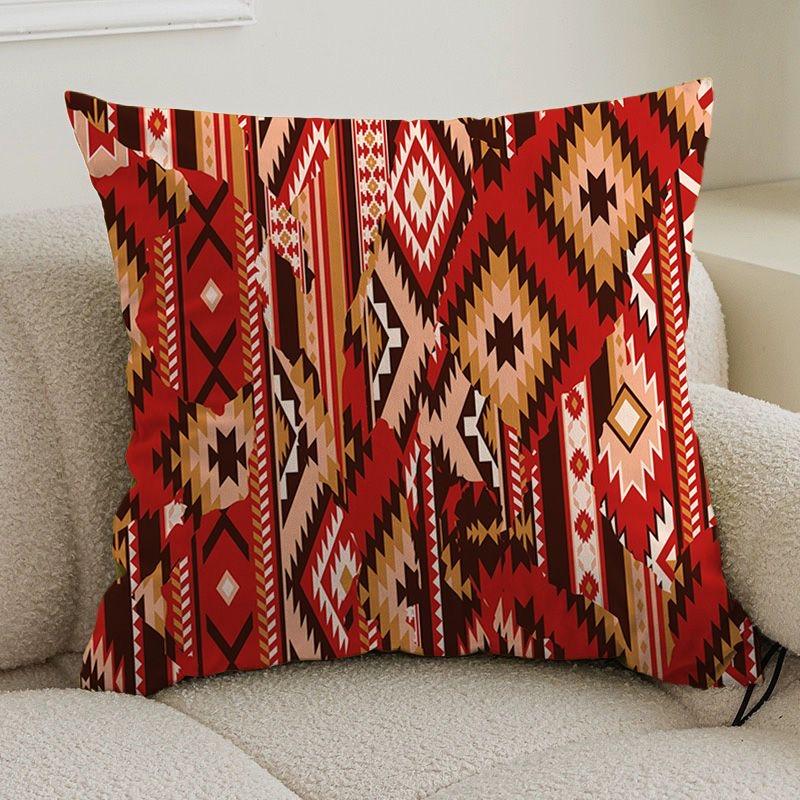 Double-sided bohemian print ethnic pillow cover sofa living room cushion cover geometric pillow square pillowcase