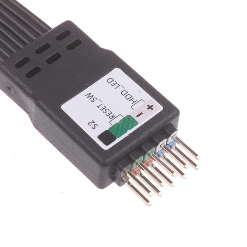 20cm 30cm 50cm 9Pin Header Computer Motherboard Front Extension Cable For PC Motherboard Power Switch Restart Hard Drive
