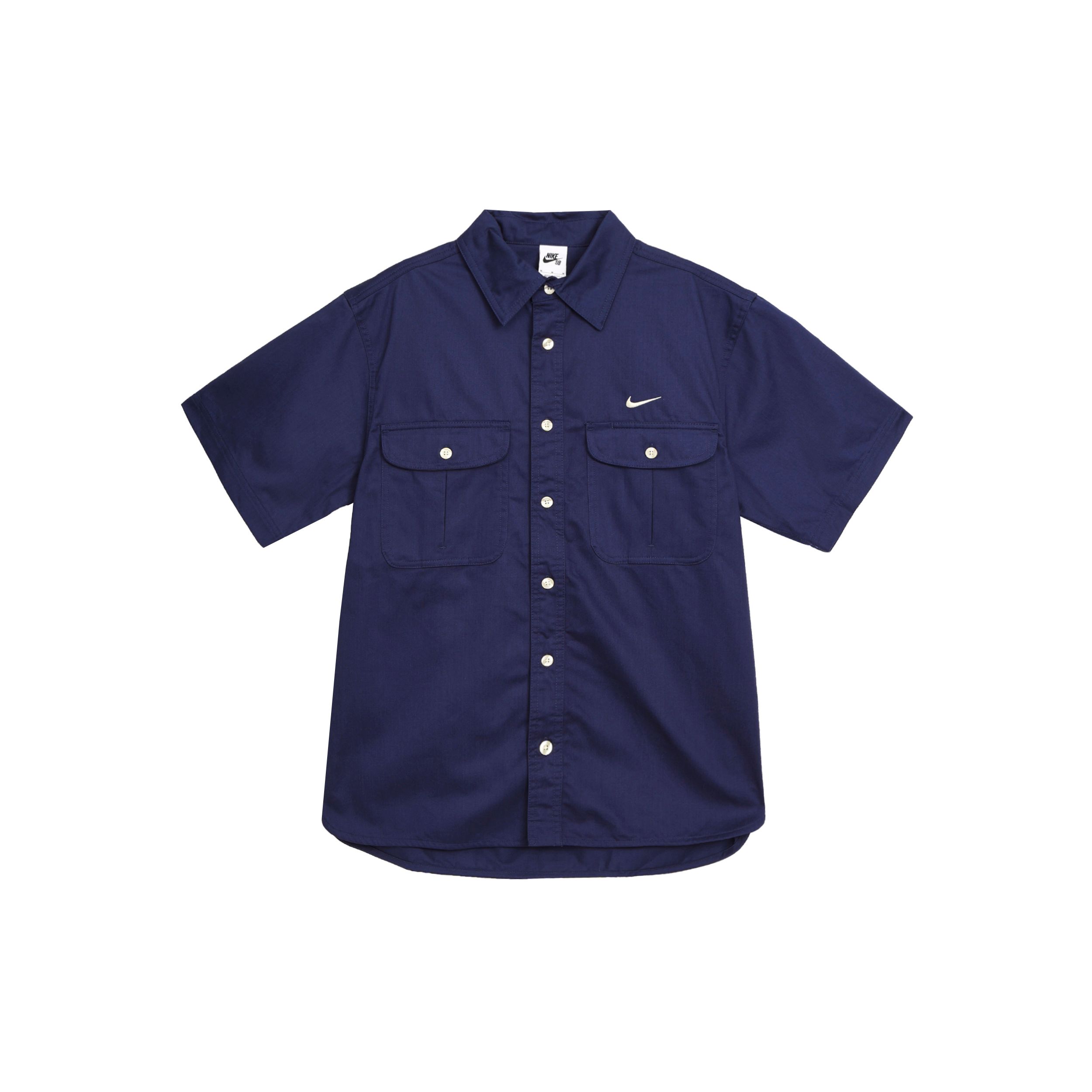 

Однобортная рубашка с коротким рукавом Nike Solid Logo, мужские топы, темно-бирюзовые DV9076-410 S