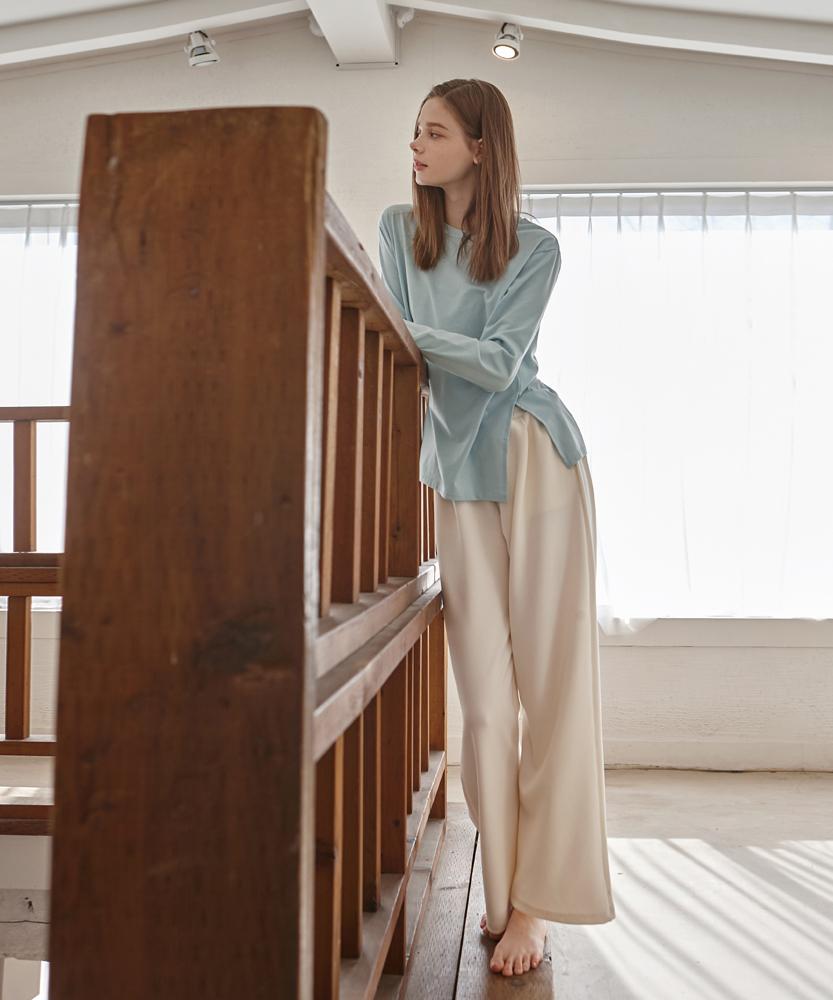 Debiweeo Cozy Long Sleeve T-Shirt Devi-T0053-Pale Mint