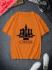 Classic Chess Fashion Printed Unisexs Tshirt Everyday Casual Street Wear Spring And Summer Unisexs Top Cotton 0 Neck Tshirt