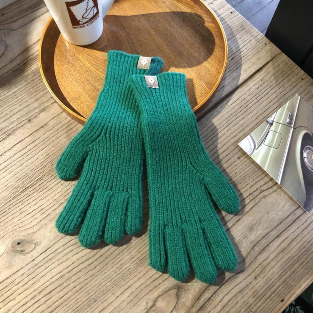 Casual Long Knitted Gloves Touchscreen Solid Color Winter Gloves Warm Mittens Outdoor Riding