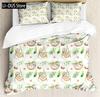 Cartoon Sloth Duvet Cover Bedding Set for Kid Girls Cute Animal Comforter Cover 1 Duvet Cover with 2 Pillowcases King Full Size