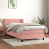 Vidaxl Continental Bed With Mattress, Pink, Velvet, 100X200 Cm