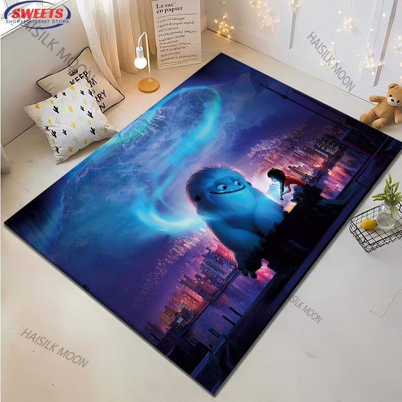 1PC A-Abominable Cute Burnish Cartoon Carpet Living Room Bedroom Sofa Large Area Decorative Mat Kids Play Soft Non-slip Rug Gift