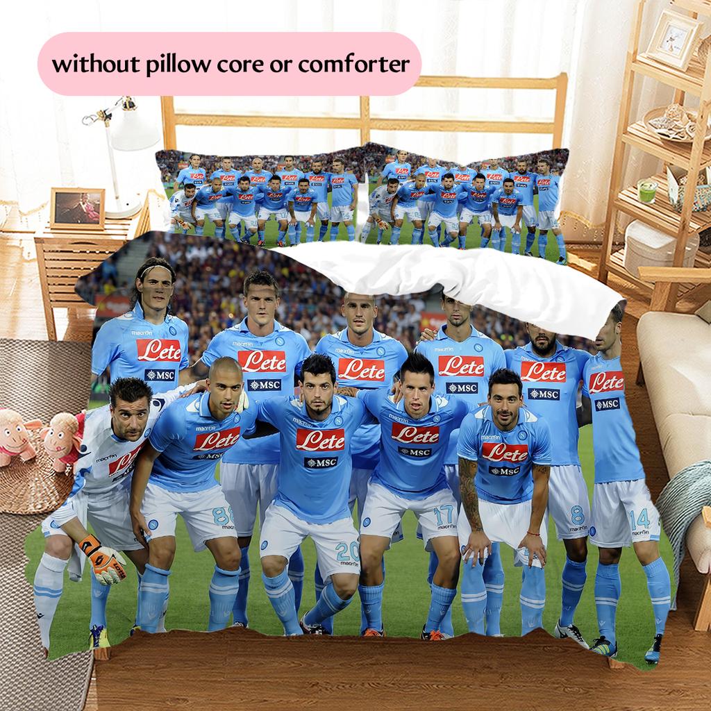 Napoli Football Team Pattern Bedding Home Decoration Birthday Gift (1 * Duvet Cover + 2 * Pillowcase, Without Core)