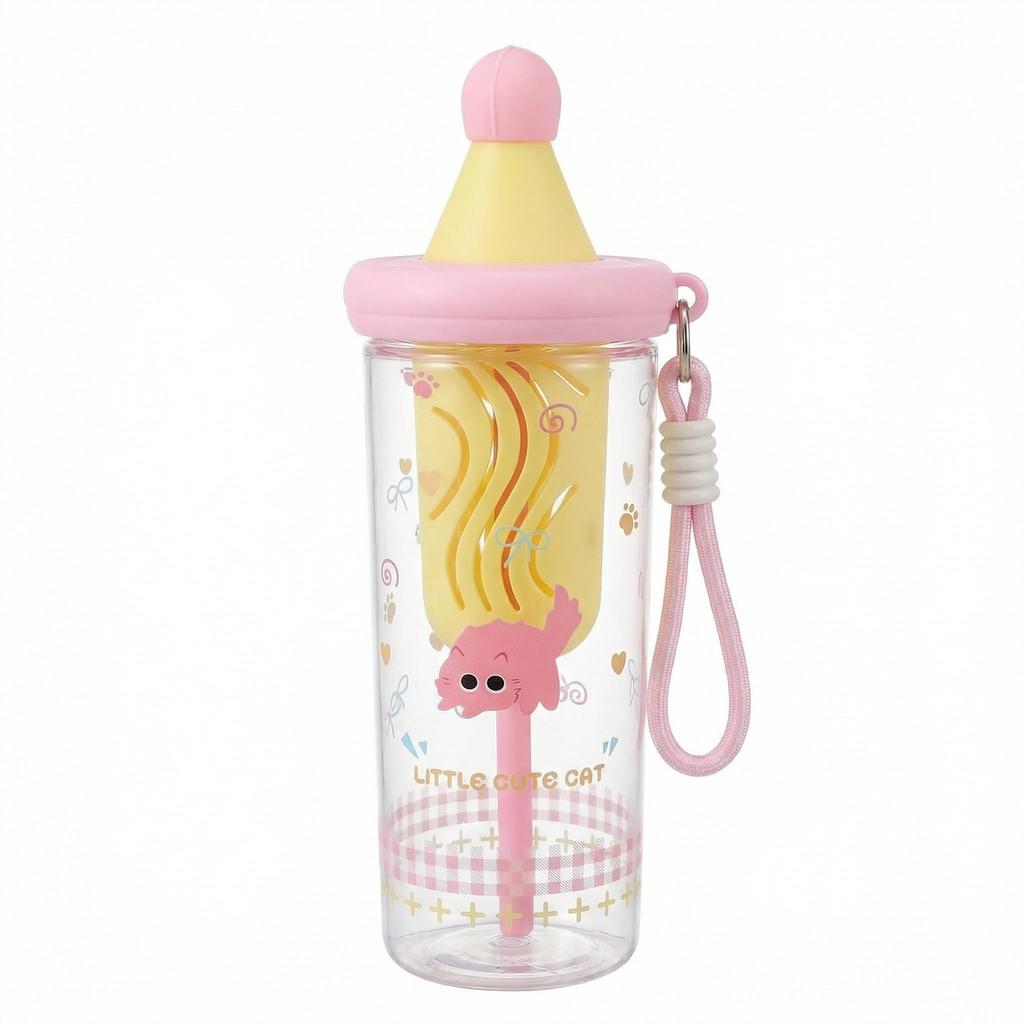 Large capacity summer portable straw cup girl cute cartoon cup