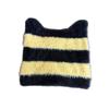 Ears Design Cats Knit Cap With Stripe Style For Daily Cold Weather Use Outdoor