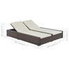 Double Sun Lounger Brown Poly Rattan