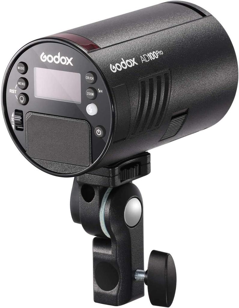 Godox AD100Pro 100Ws TTL HSS Pocket Lithium 360 Second Round Magnetic Flash Head 2.4G 1/8000s Flashlight, 7.2V/2600mAh Battery, Full-Power Flashes,