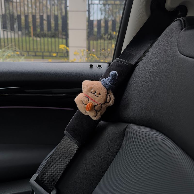 Line Art Puppy Car Seatbelt Shoulder Pads Cute Car Decoration Shoulder Pads In-Car Couple Decorations