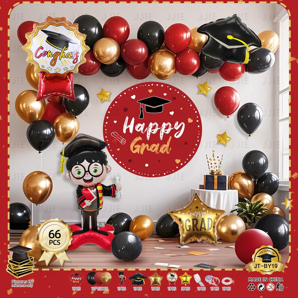 Graduation Party Decoration Balloon Graduation Season Decoration Doctor Hat Cartoon Aluminum Film Balloon Graduation Celebration Set