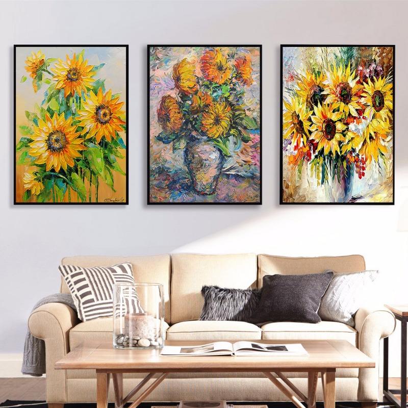 Van Gogh Sunflower Wall Art Poster Monet Abstract Vintage Mural Modern Home Decor Canvas Pictures Prints Living Room Decorate