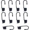 10Pcs Bungee Cord Hooks Spiral Bungee Hooks Cord Hook Wire Hooks End with 10Pcs Hog Rings for Boating, Camping,Tarps,Elastic Rope Strapping Tape (1/4