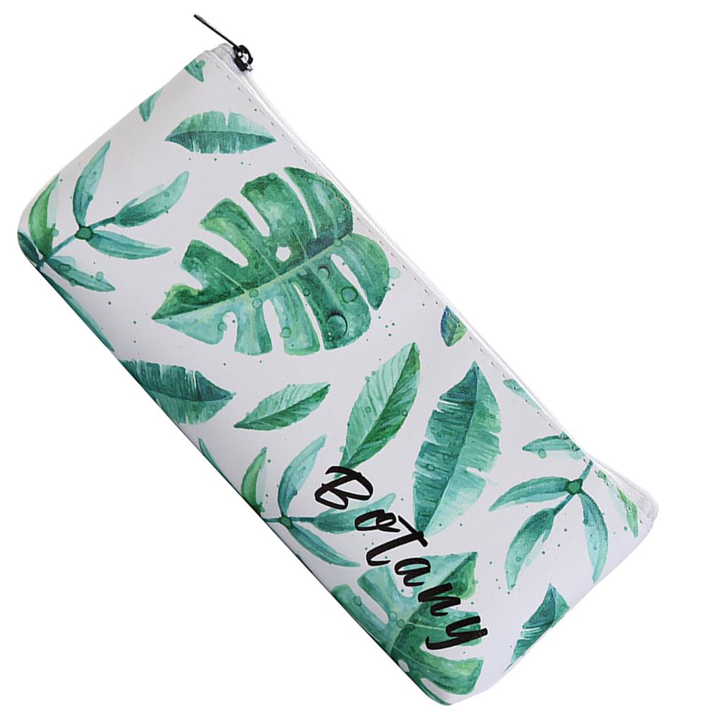 PU Leather Pencil Case Pen Bag Purse Cosmetic Makeup Brush Pouch Handbag Holder