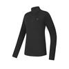 Fila Casual Stand Collar Half Zip Knit Long Sleeve T-Shirt Women Tops Deep-Black A11W517203FBK
