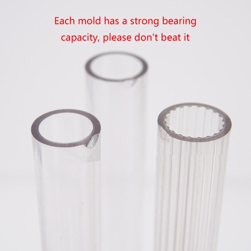 26 cm Lång Stång Kyrka Julkläppform Stor Cylinder Randig Plastkläppform DIY Hantverk Lera Klapptillverkning