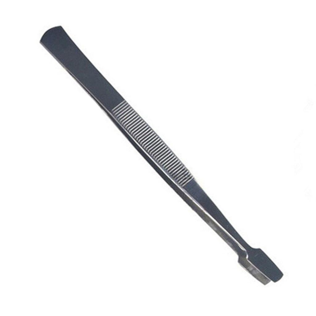 Stamp Tweezers Philately Stamp Collecting Tools Stainless Steel Flat Paddle End Style Anti-Slip Tweezers For Stamps