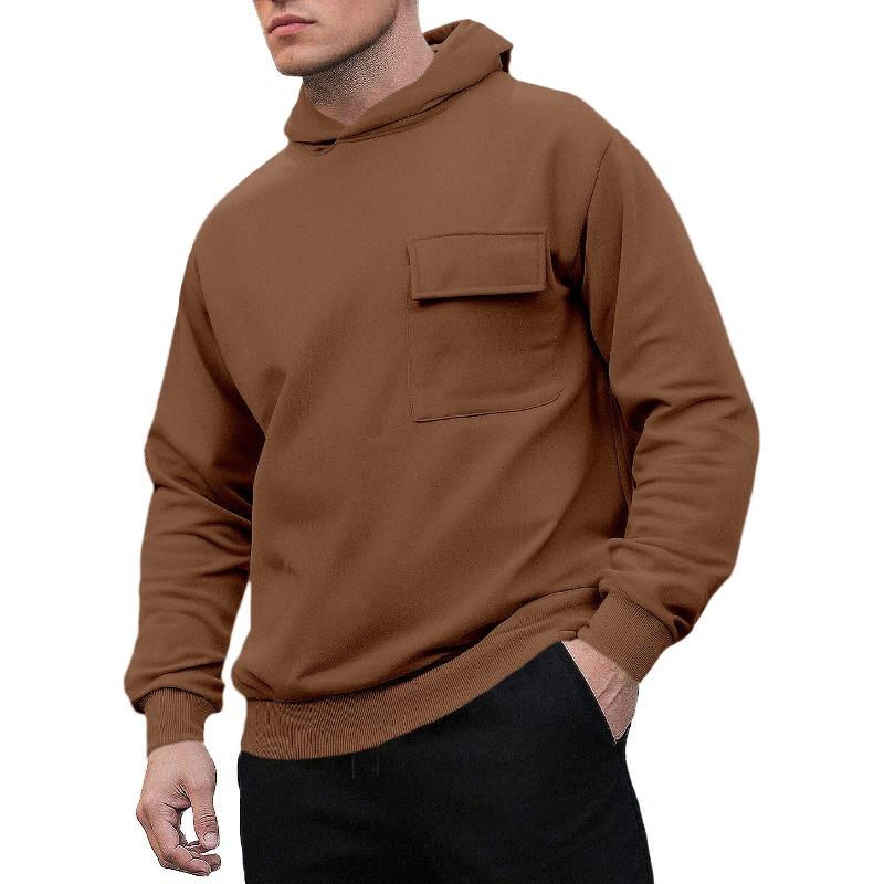 

Мужской новый тренд флис модная повседневная сумка имитация хлопка большой размер худи пуловер свитер XXXL темно-коричневого