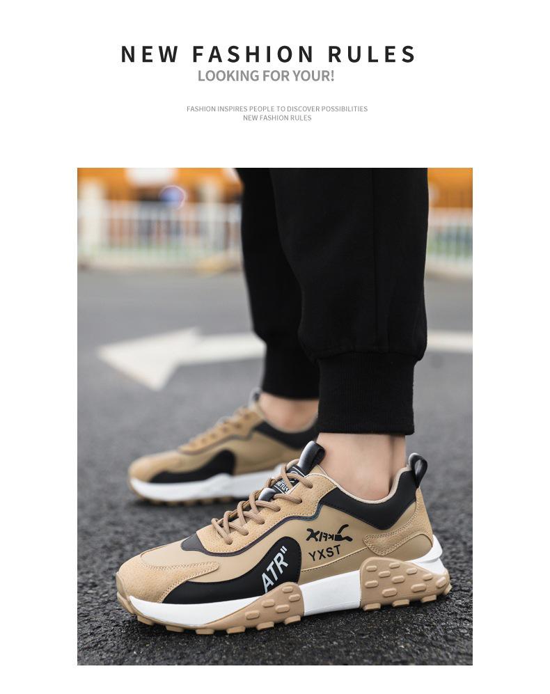 Men's Versatile Leather Sports Shoes - Autumn/Winter, Wear-Resistant, Shock-Absorbing, Large Sizes