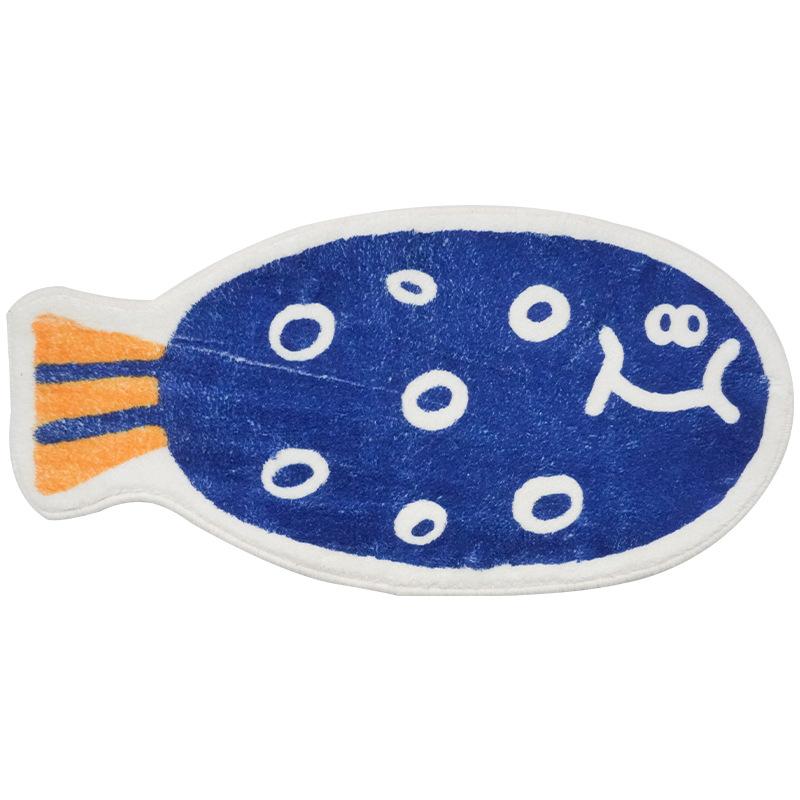 Cartoon Fish Imitation Cashmere Shaped Small Carpet Comfortable Insulation Porch Carpet Toilet Door Mat Home Decoration