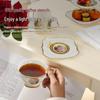 Karosa European Exquisite Ceramic Coffee Set with Gold Rim Bone China Cups and Saucers