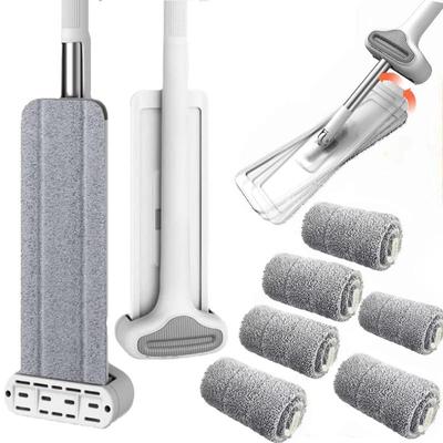 Mop puliti Magic Squeeze Mop piatto Lavaggio a mano libera Lavaggio Pulizia del pavimento con stracci strizzanti Mop in microfibra per la casa