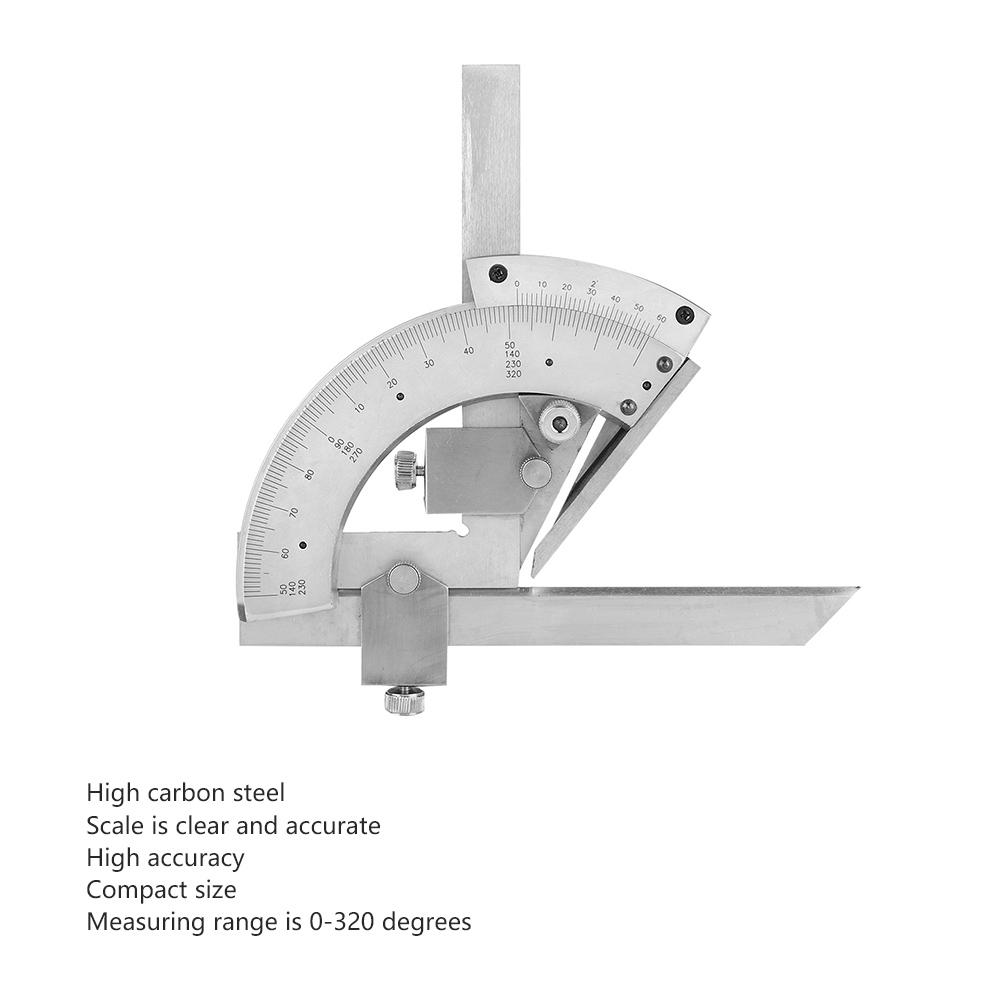 Carbon Steel Fine Tuning Angle Finder Ruler 0320 degrees  Universal Bevel Protractor Meter