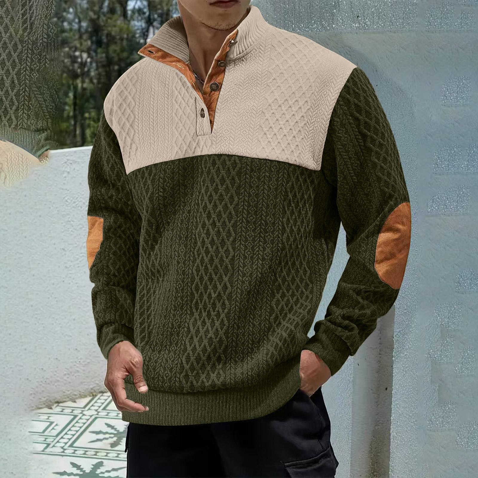 

Мужская повседневная спортивная толстовка на пуговицах с воротником-стойкой, свободного кроя, с цветовыми блоками L армия зеленый