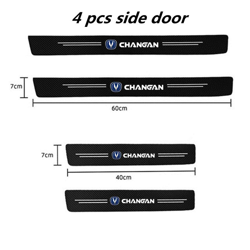 60X7CM Carbon Fiber Car Door Threshold Protective Sticker For Changan CX70 CS55 CS75 Plus CS35 Filter Bunper CS15 Alsvin