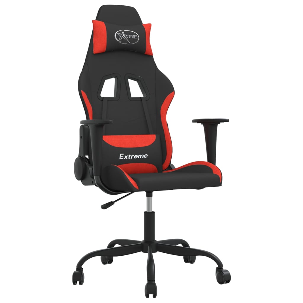 Gaming Chair Black and Red Fabric