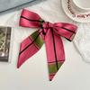 Silk Scarf Long Strip New Multi-functional Headscarf Decorative Small Scarf Niche Design Sense Bow Tied Hair Braided Headband
