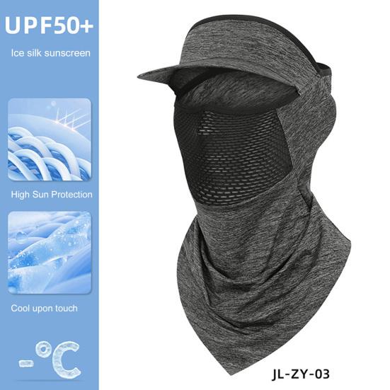 Face Guard Neck Gaiter Hat Breathable Windproof UV Protection Men Women Multi-Purpose Summer Outdoor Ice Silk Visor