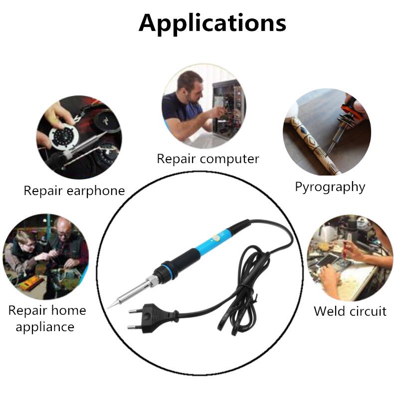 37 Pcs 60W Wood Pyrography Carve Kit Electric Soldering Iron Burn Pen