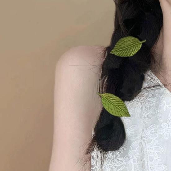 2Pcs Girl Hairpins Leaf Design Lightweight Hair Clips Bang Back Head Hair Pins Hair Fixing Tool Hair Accessories