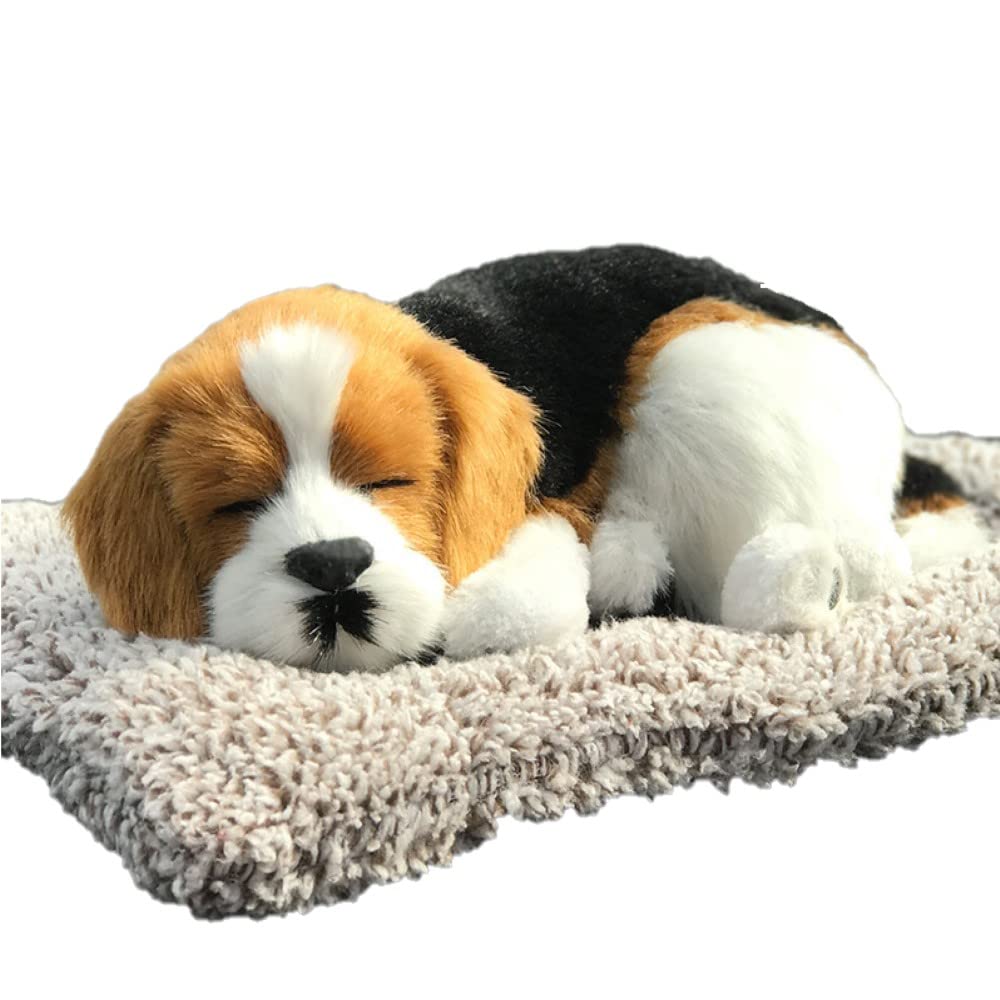 LilMou Cute Realistic Dog Plush Soothing Sleeping Realistic Design with Activated Deodorizing and Perfect for Indoors and Perfect as a Gift or Gift
