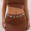 Retro style sweet and cool punk waist chain, personalized metal denim style three-dimensional body chain jewelry women