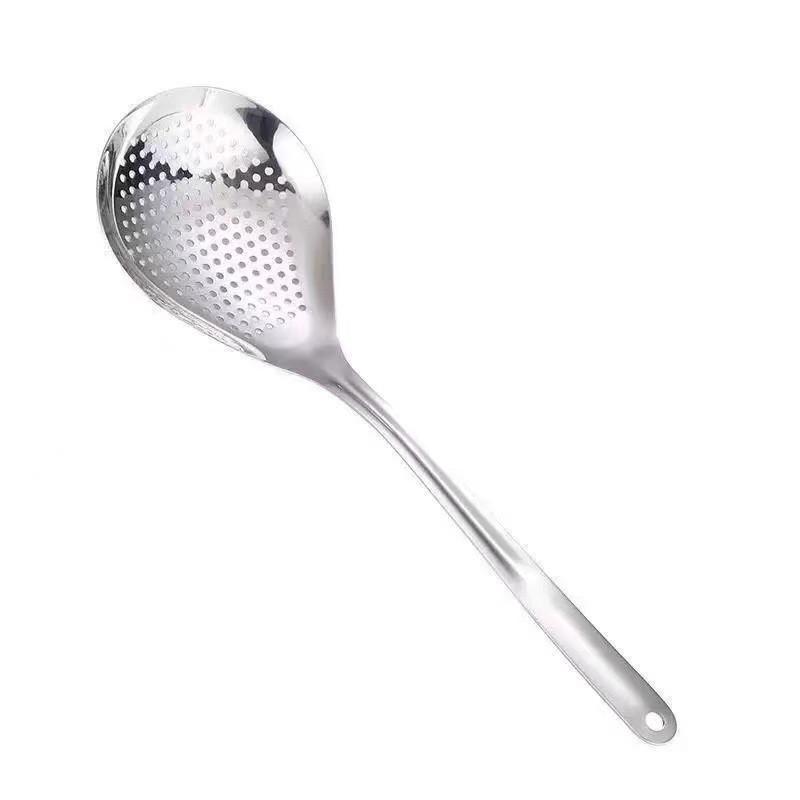 304 Stainless Steel Colander Pepper Skimmer Strainer Hot Pot Filter Dumpling Noodle Spoon for Home Restaurant серебряный