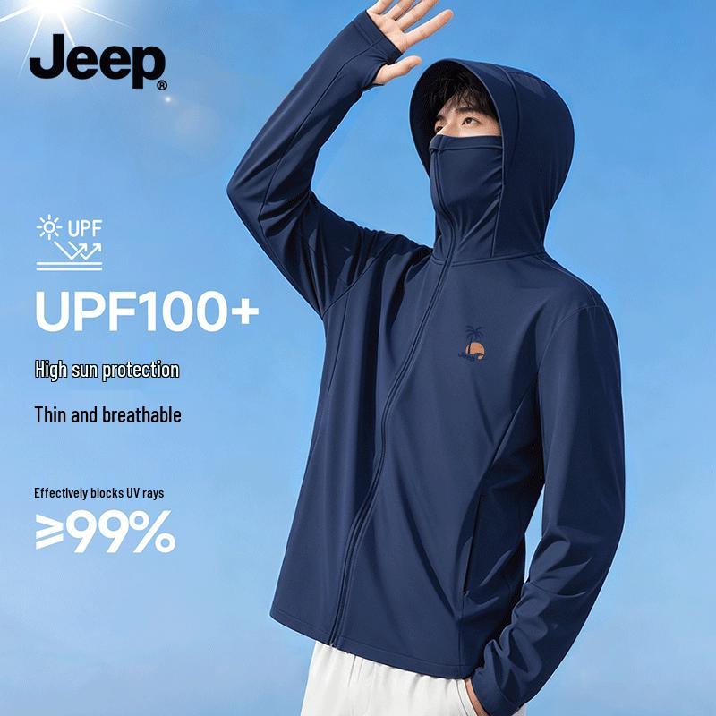 JEEP Men s Summer Quick-Dry Ice Silk Sun Protection Hoodie 3XL