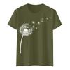 Women's Cute Printed Short Sleeve Round Neck Front Shoulder Vintage Short Sleeve Summer Loose Shirt Top