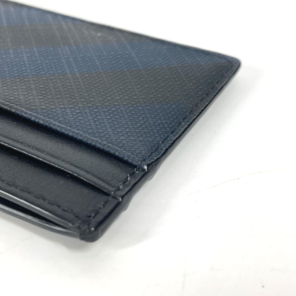BURBERRY check Business Card Holder Pass Case Card Case Leather/PVC Navy/Black