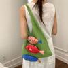 Summer Hollow Out Knitted Bag Crochet Fish Shoulder Bag Casual Weave Knitted Bag  Summer