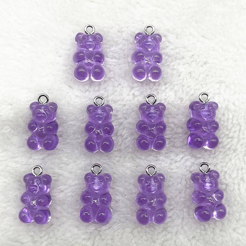 10 Stück Candy Bear Anhänger Charms für Halskette Armband Ohrringe Schmuckherstellung DIY Fundstücke Harzbären Weihnachten Basteln