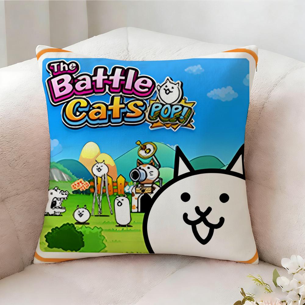 The B-Battle Cats Cute Pillow Case Pillowcase, Double-Sided Printed, Sofa Cushion, Bedroom Headboard Pillow