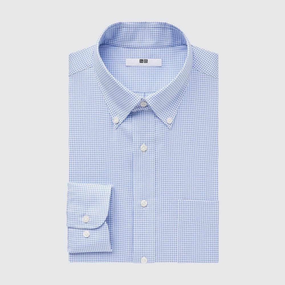 

Рубашка стандартного кроя в клетку UNIQLO Easy Care с длинным рукавом и воротником на пуговицах C
