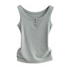 Anti-Armpit-Fat Cami Tank Top Ribbed Slim Fit Button Inner Wear Versatile Everyday Stretchy Slim Base Layer Soft Fabric Inner And Outer Wear Top