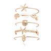 Stacked Design Starfish Shell Bracelet Pendant Bracelet  Women Beach Vacation