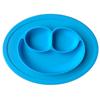 1Pcs Smiley Kids Feeding Plate Silicone Sucker Bowl Baby Infant Safe Dining Plate Cartoon Smile Face Children Dishes Tableware