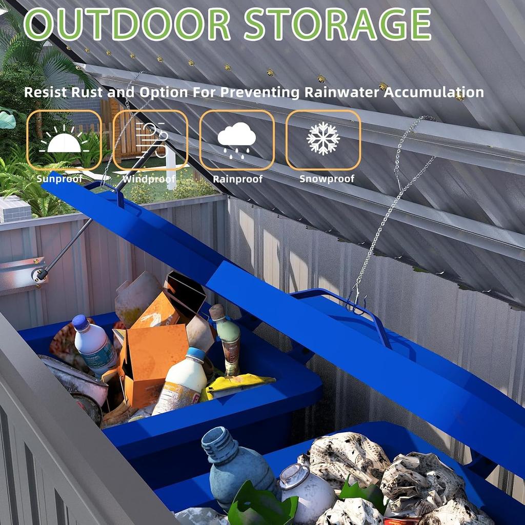 Metal Garden Storage Box Shed, 1.3m² Waterproof Outdoor Tool Organiser with Double Doors, Compact Galvanised Steel Small Sheds for Outside, Gray